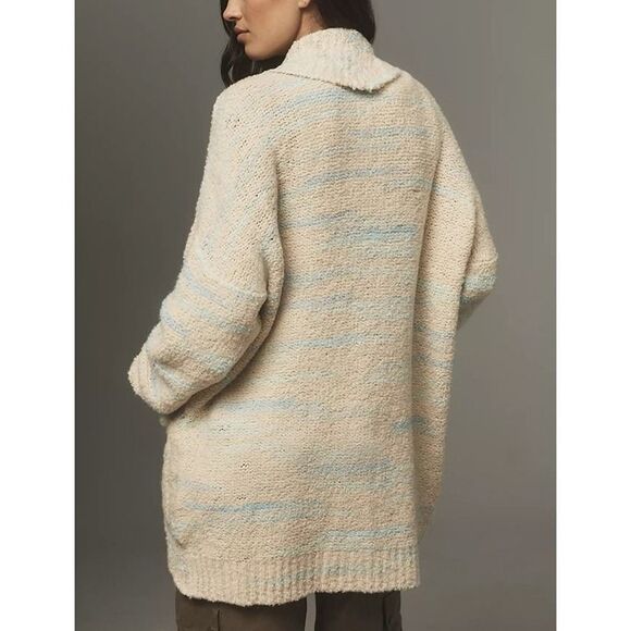 Anthropologie Pilcro OVERSIZED Cardigan Sweater Womens XS Beige Blue Cozy $198 - Picture 2 of 11